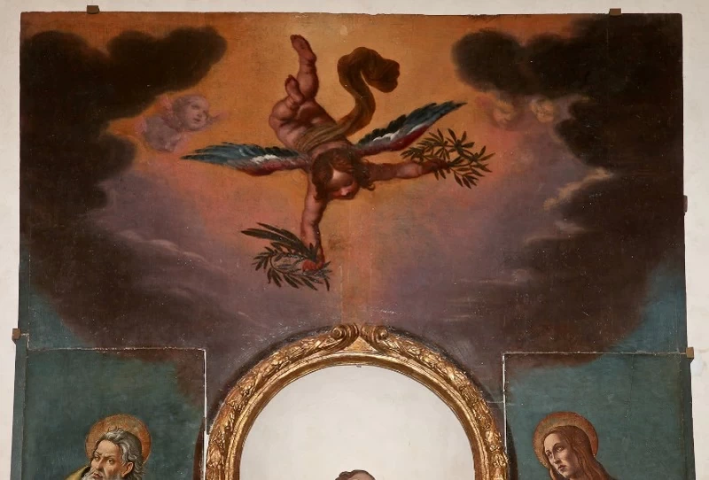 Pala di san Sebastiano cimasa del Bilivert